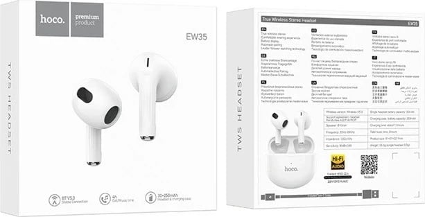 Kufje HOCO EW35 wireless in-ear, Bluetooth 5.3, të bardha