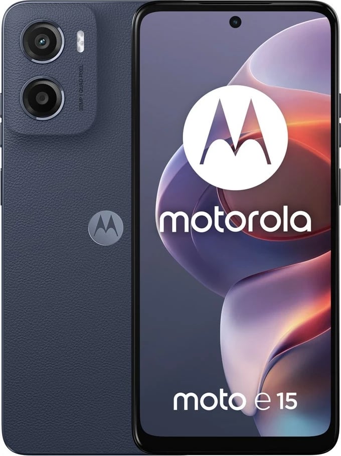Celular Motorola moto e15, 6.67", Dual SIM, Android 14 Go edition, 4G, 2 GB RAM, 64 GB, Blu