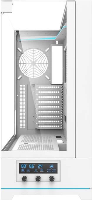 Kasë Darkflash DY450L, Big Tower, pa ventilatorë, e bardhë