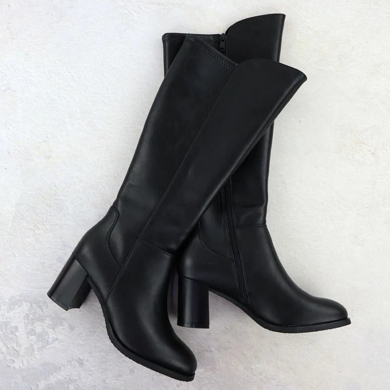 Çizme lëkure për femra Sergio Leone KZ25224-S, të zeza