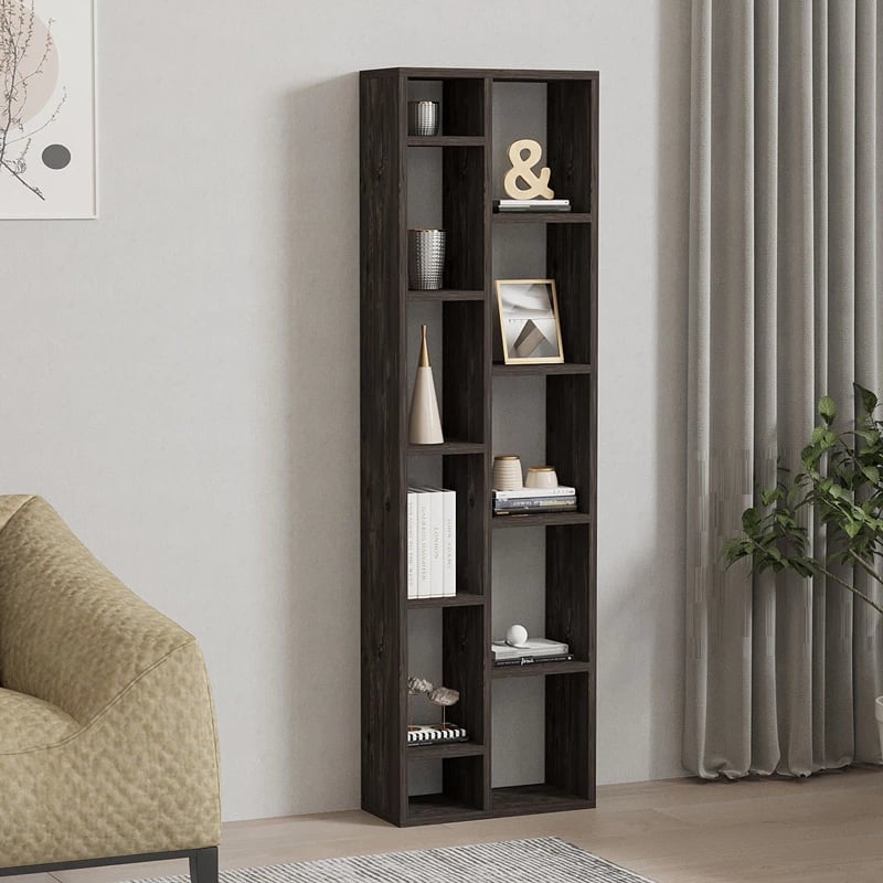 Raft librash Minicu, ngjyrë arre e errët, 44.4x19.6x150cm