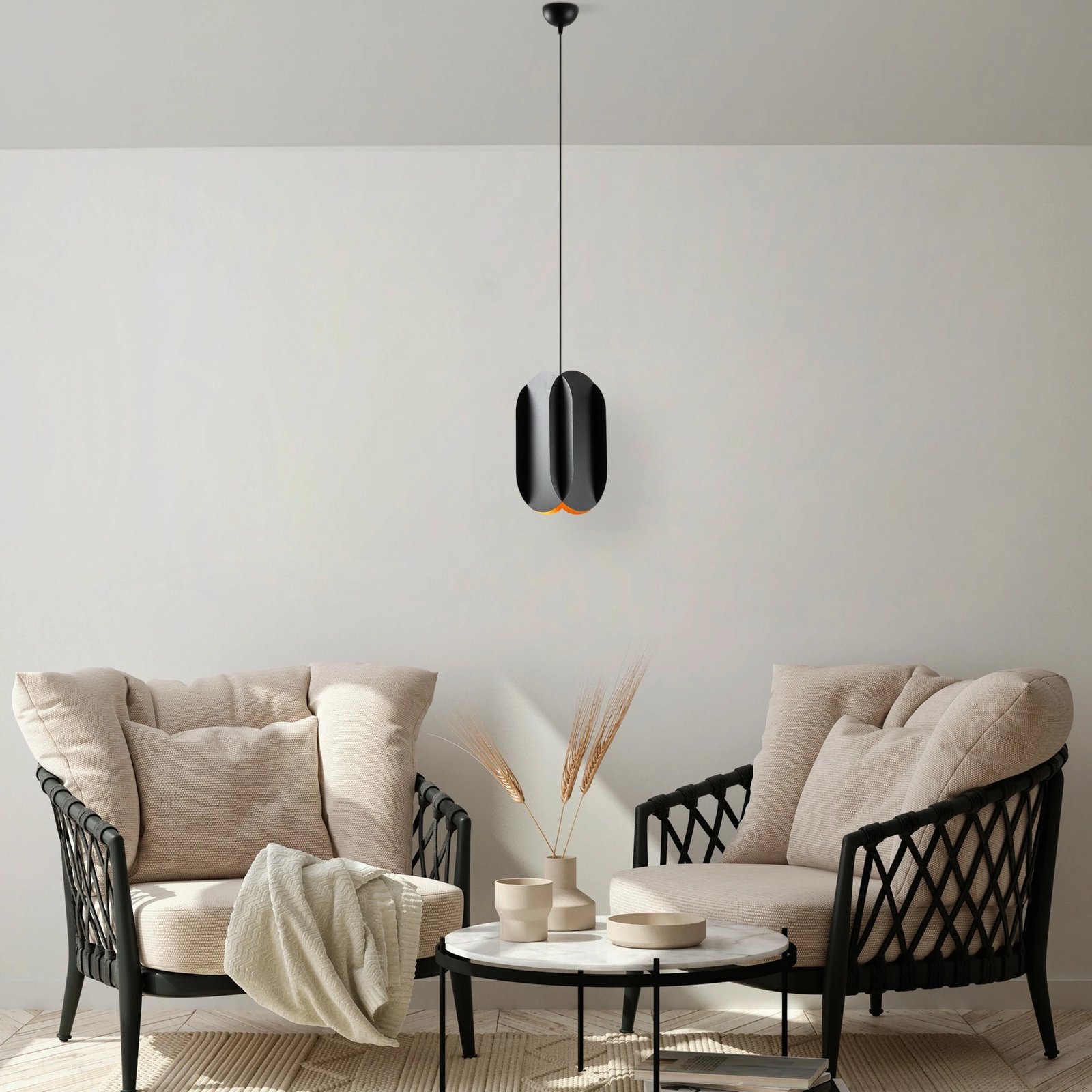 Llambë tavani Opviq, Corner, e zezë, 20x35cm