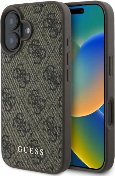 Mbështjellës Guess 4G Classic për iPhone 16, 6.1", Kafe Mbështjellës Guess 4G Classic për iPhone 16, 6.1", Kafe