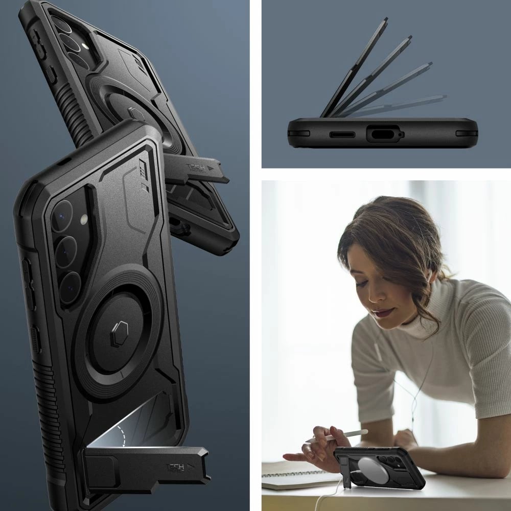 Mbështjellës Tech-Protect Kevlar MagSafe+ për Samsung Galaxy S24+, i zi