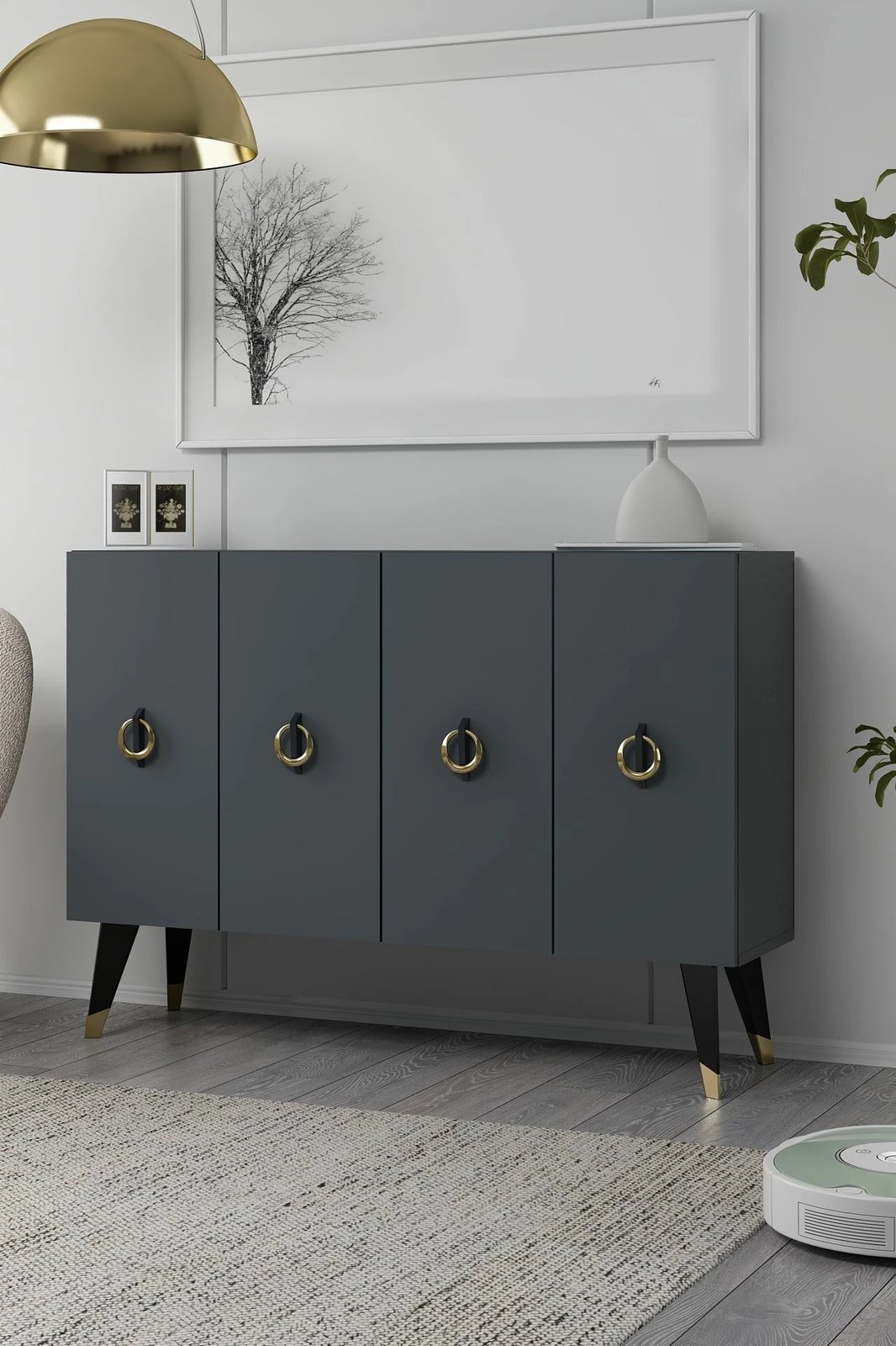 Konsol Skye Decor, anthracite, e zezë, ari, 8184KM-32