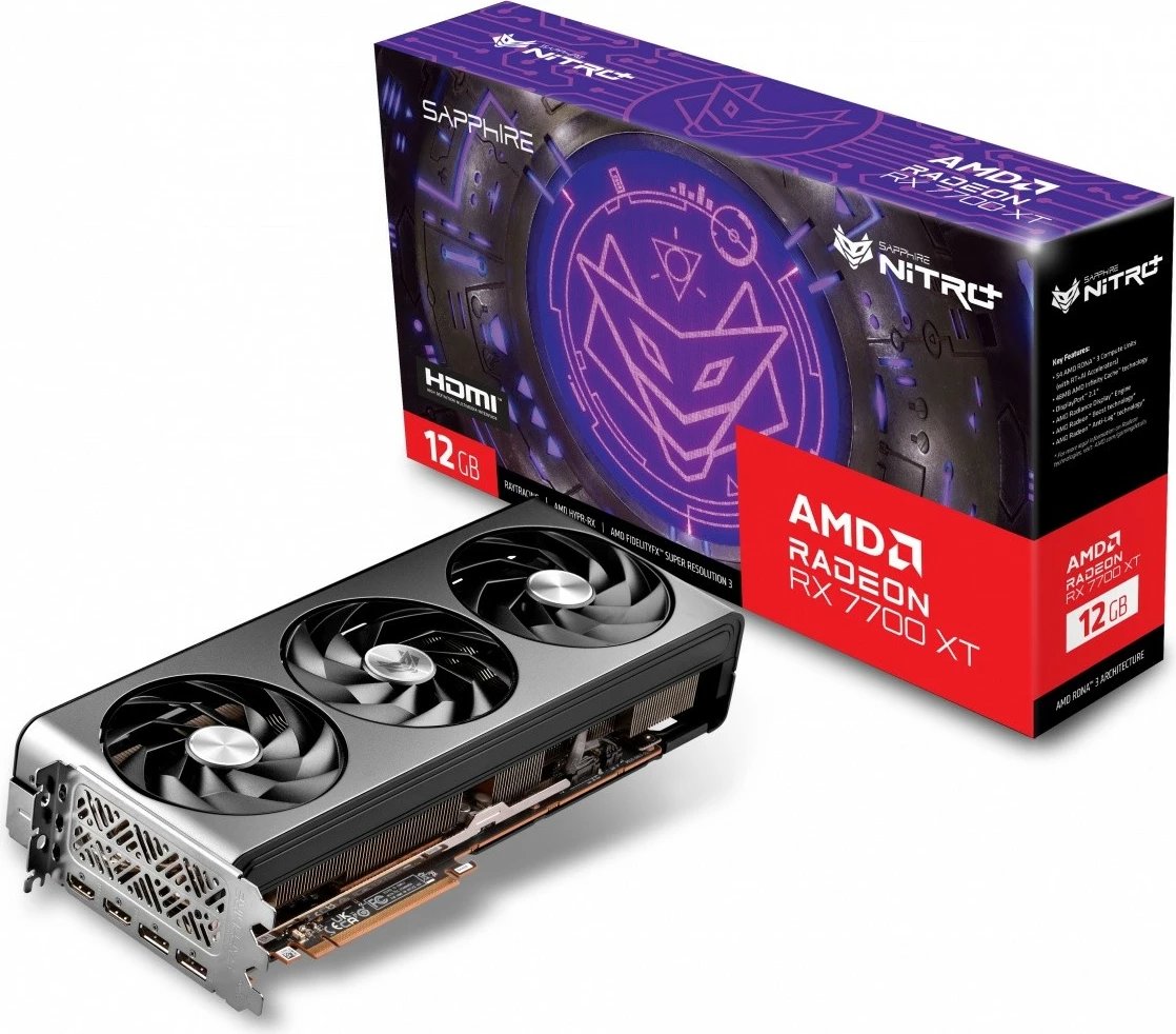 Kartë grafike Sapphire Radeon RX 7700 XT NITRO+ GAMING OC, 12GB GDDR6, 192-bit, PCI-E 4.0