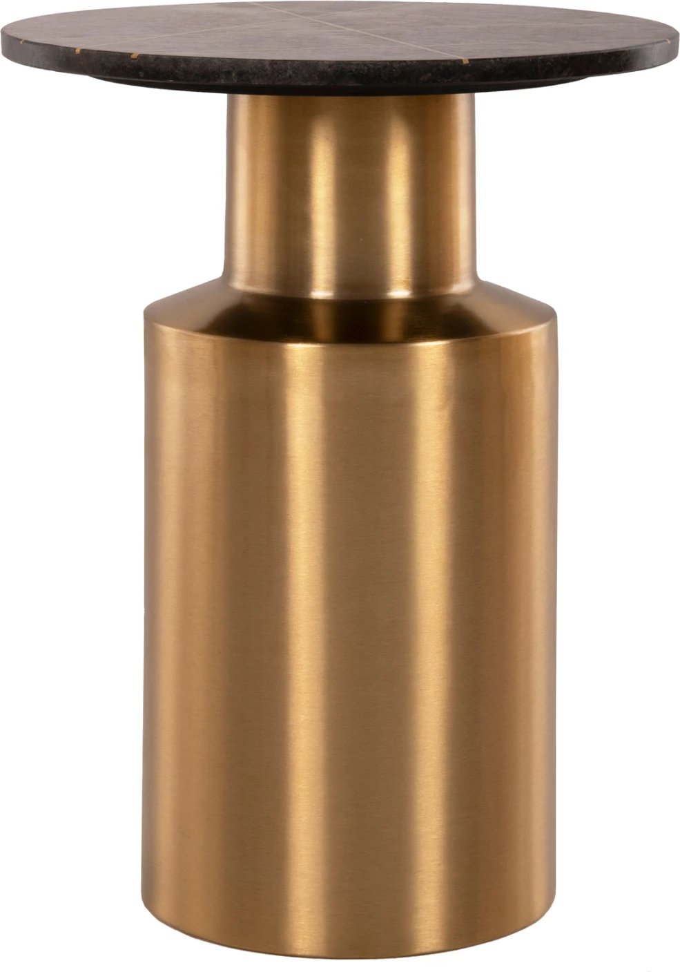 Tavolinë anësore CLAYDEE FH9675 metalik, ngjyrë ari-e zezë, sipërfaqe mermeri Φ41x54.5H cm