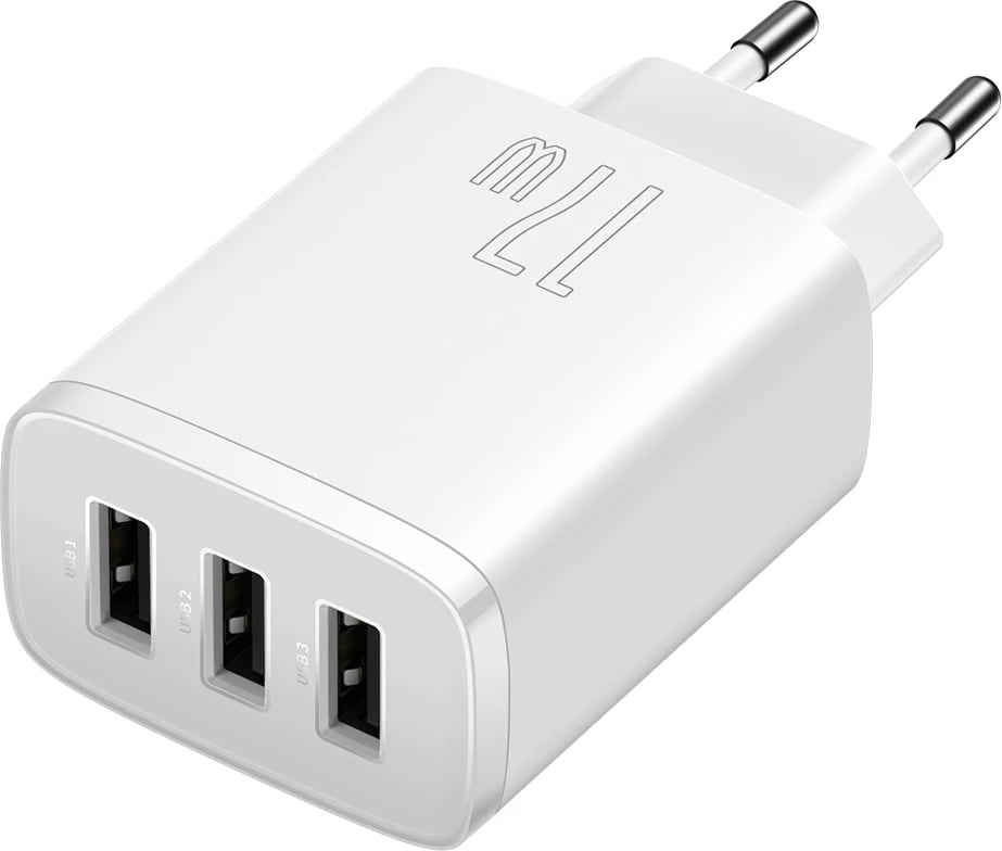 Karikues muri Baseus CCXJ020102, 3x USB, 17W, Bardhë