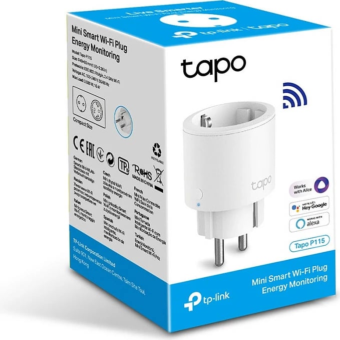 Prizë e mençur TP-Link Tapo P115, Wi-Fi, monitorim energjie, e bardhë