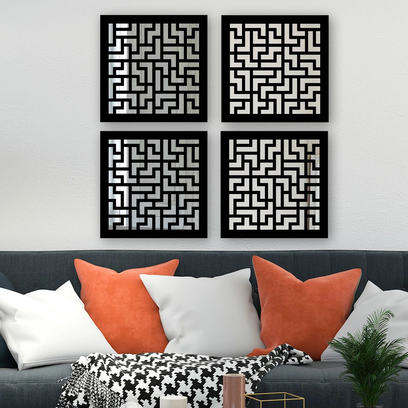 Set pasqyrash dekorative (4 copë), Wallity, SYH1097260709