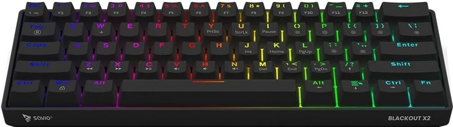 Tastierë gaming SAVIO BLACKOUT X2 PEACH, mekanike, 60%, RGB, e zezë