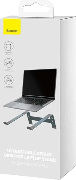 Kasë për laptop Baseus B10053100811-00, 4 nivele rregullimi, alumini, Space Grey