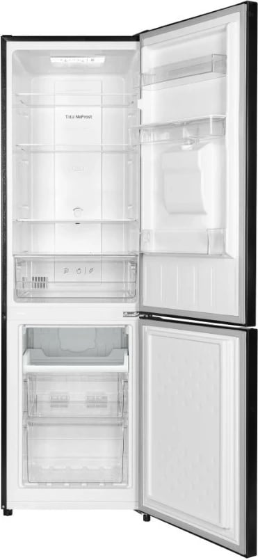Frigorifer me ngrirës, Amica, FK299.2FI(E), 250 L (180+70), Total No Frost, shpërndarës uji, 181 cm, klasë energjie E, i pavarur, ngrirës poshtë, inox i zi