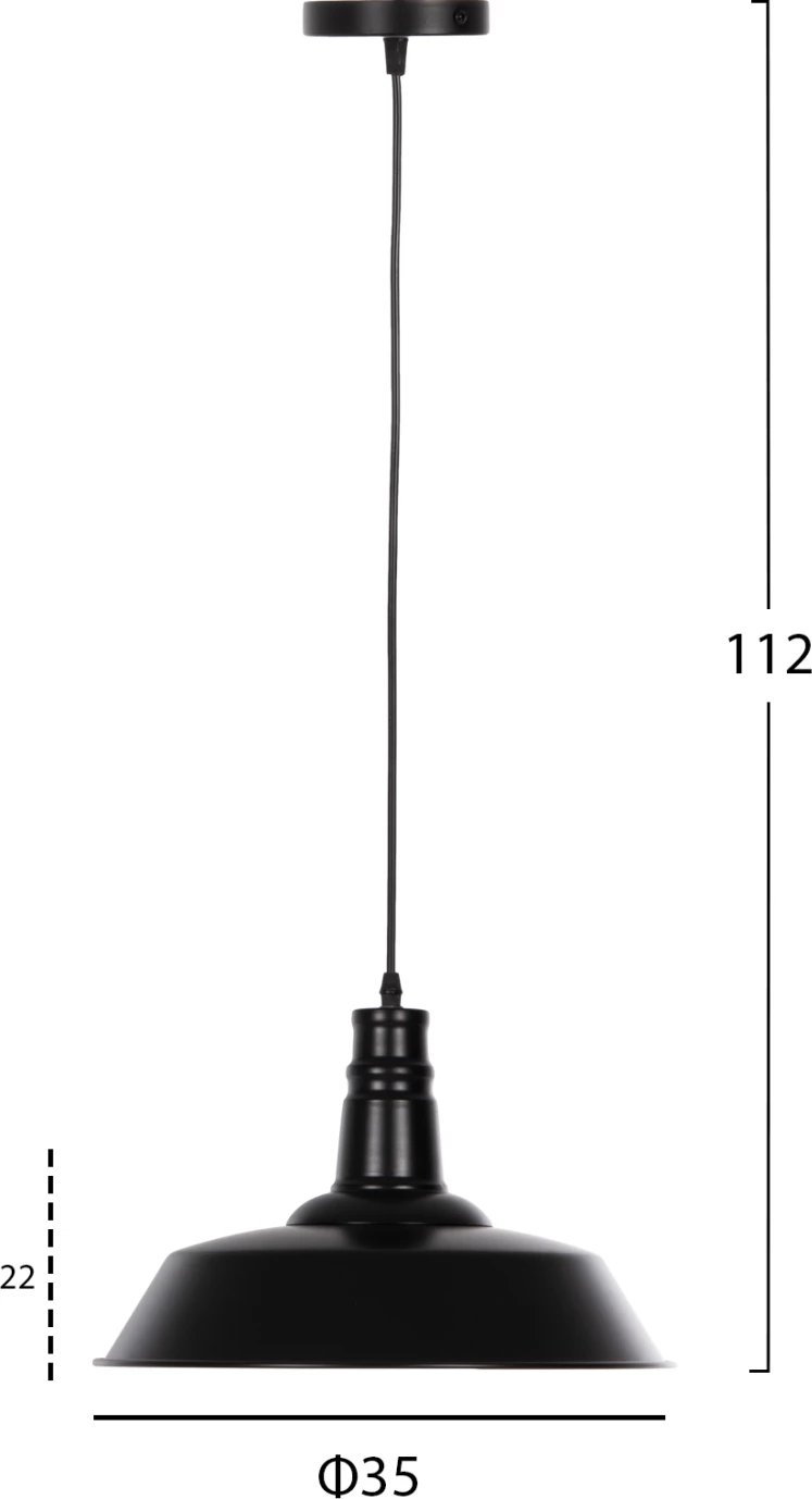 Llambë varëse tavani, kapak metalik i zi, FH4136, Φ35x112H cm