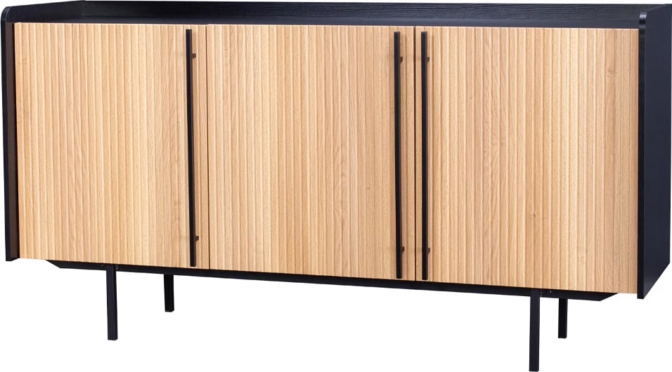 Bufe Origami me 3 dyer, ngjyrë sonoma, 160x45x85