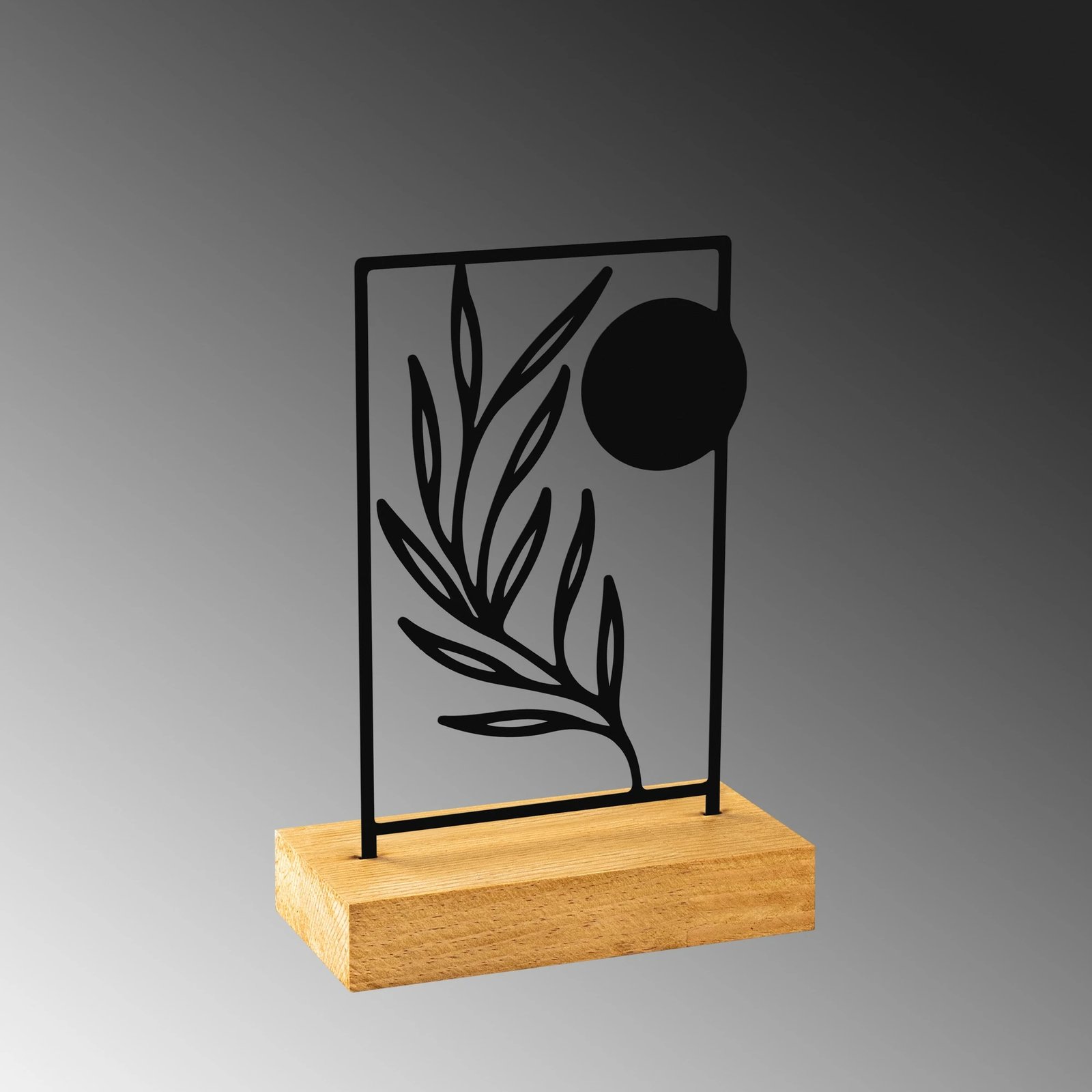 Objekt dekorativ Aberto Design, Sunrise, ngjyrë druri dhe e zezë