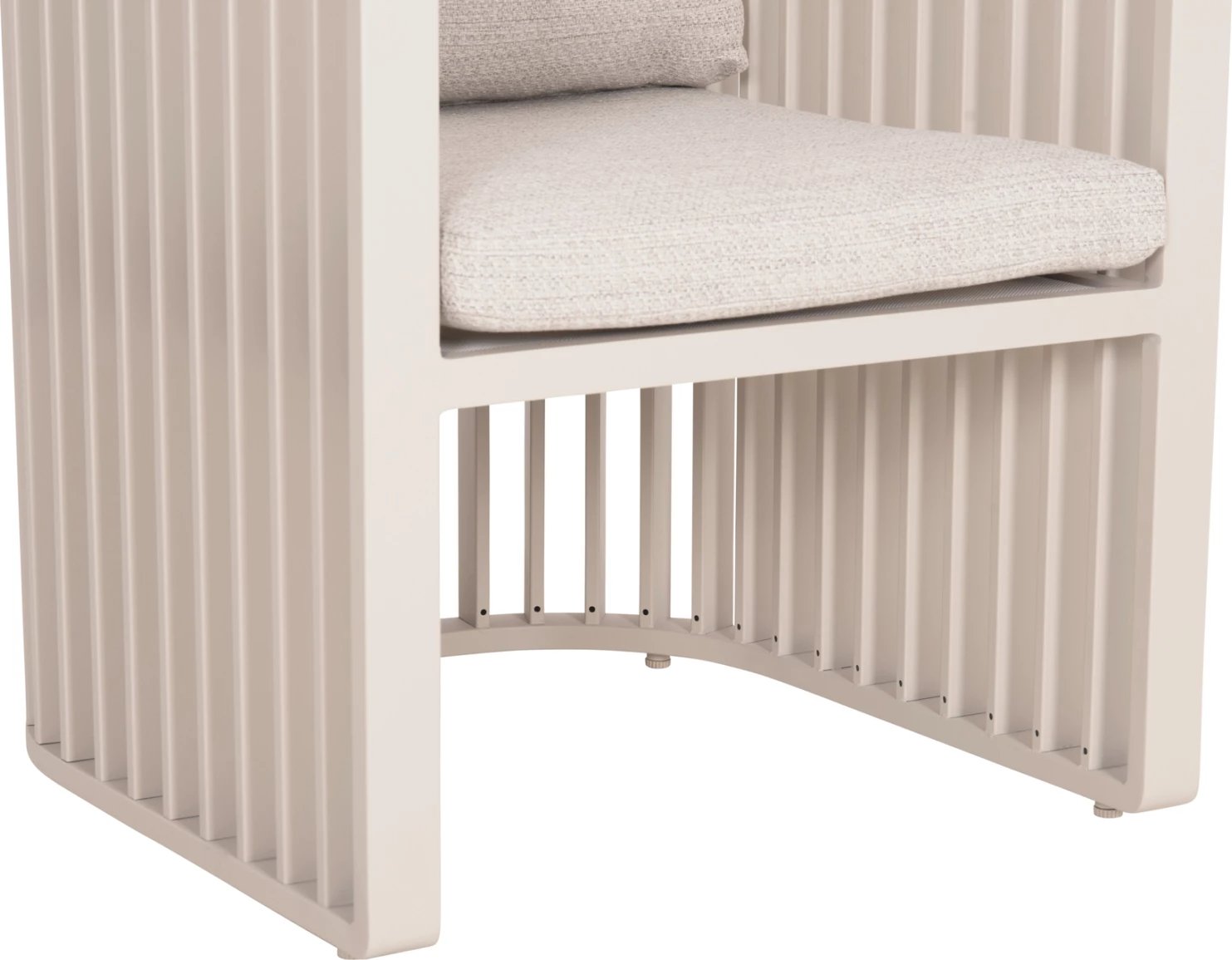 Karrige alumini për jashtë, seri ETERNITY, ngjyrë fildishi, jastëkë bezhë, 65x72x84cm