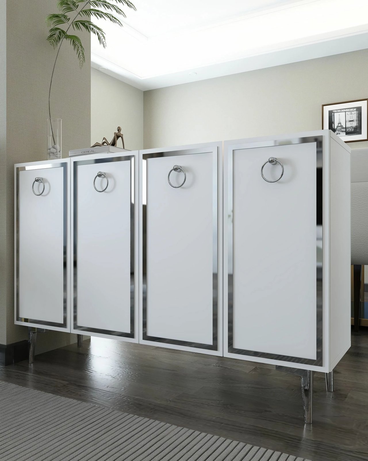 Konsol Skye Decor, 8162KM-1, e bardhë, argjend