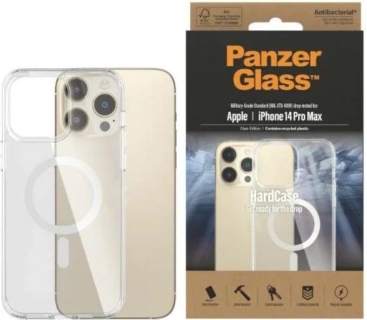 Mbështjellës PanzerGlass HardCase me MagSafe për iPhone 14 Pro Max, Transparent