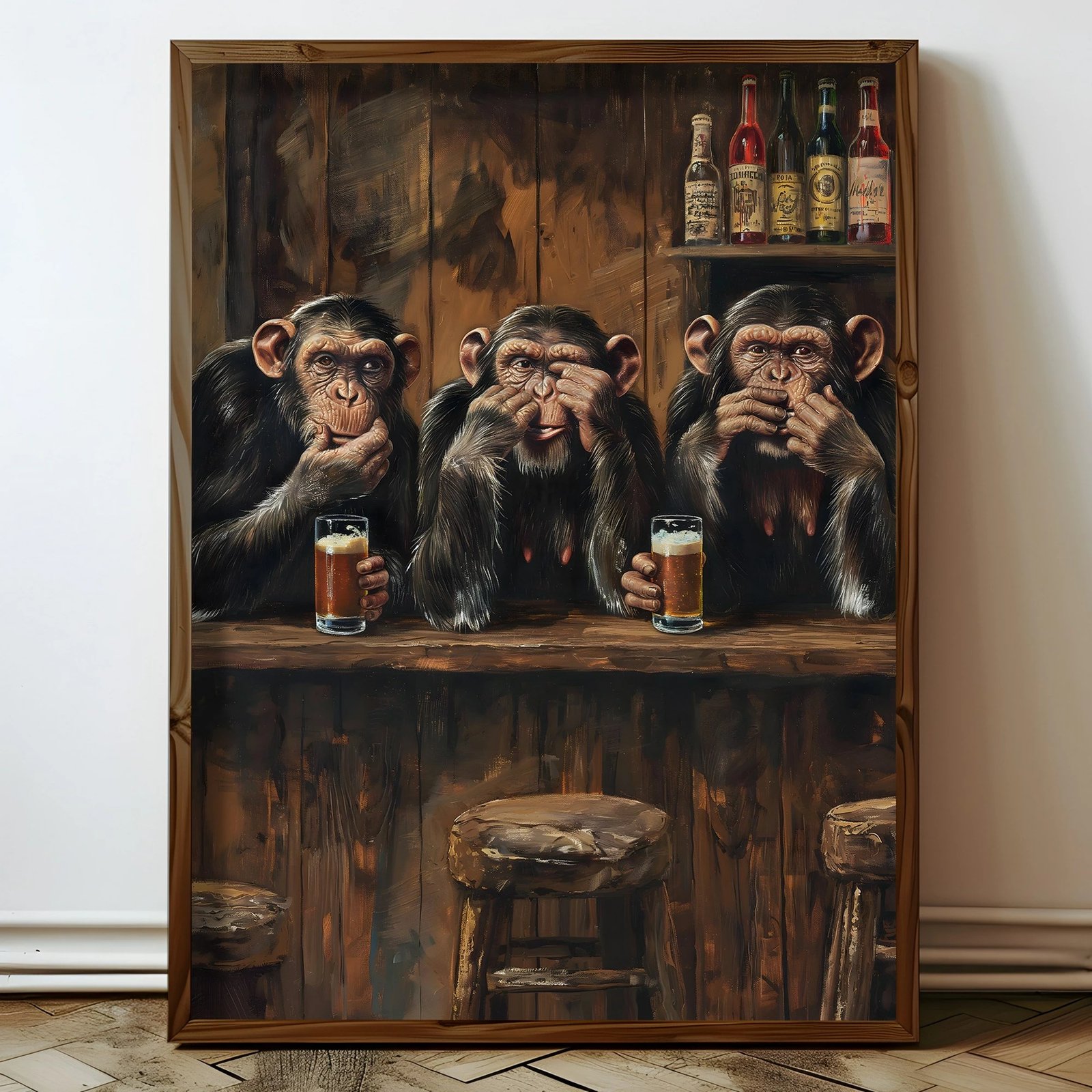 Pikturë dekorative me kornizë MDF, Wallity, shumëngjyrëshe, HUM077, 50x70x3.5cm