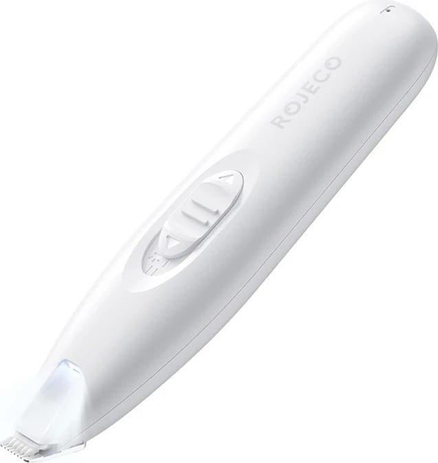 Trimer kafshësh, Rojeco RTMQT50-02, teh qeramike R-tip 9 mm, LED, 2 moda, karikim USB‑C, e bardhë