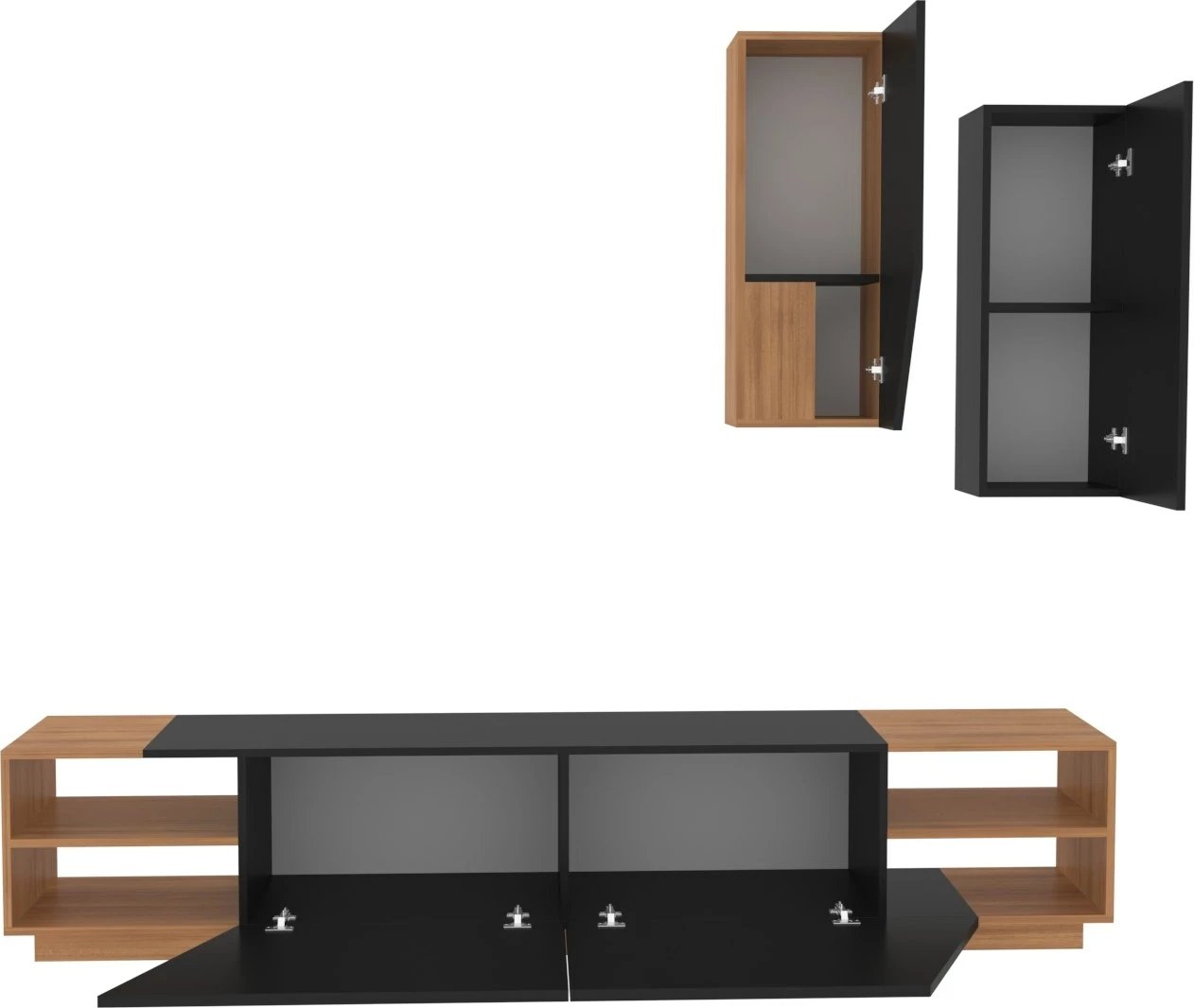 Njësi TV Hanah Home, zebra e zezë, dru tik