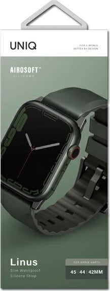 Rrip për Apple Watch UNIQ Linus, silikon, 42/44/45/49mm, i gjelbër