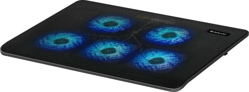 Mbajtëse ftohëse Defender NS-509 për laptop, 15.6-17", 5 ventilatorë, 2xUSB, Metal, E zezë