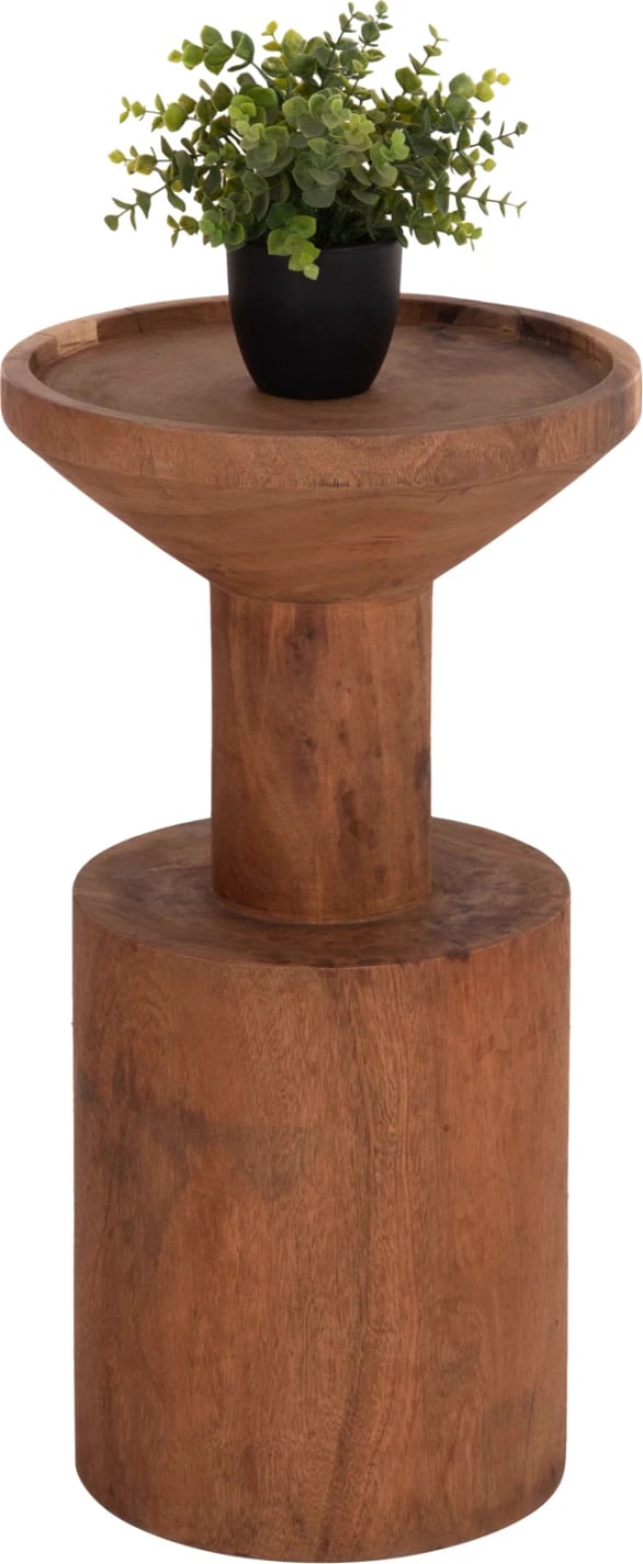 Tavolinë anësore BERMAL, dru suar i fortë, ngjyrë natyrale, FH9889.11, 35x65cm