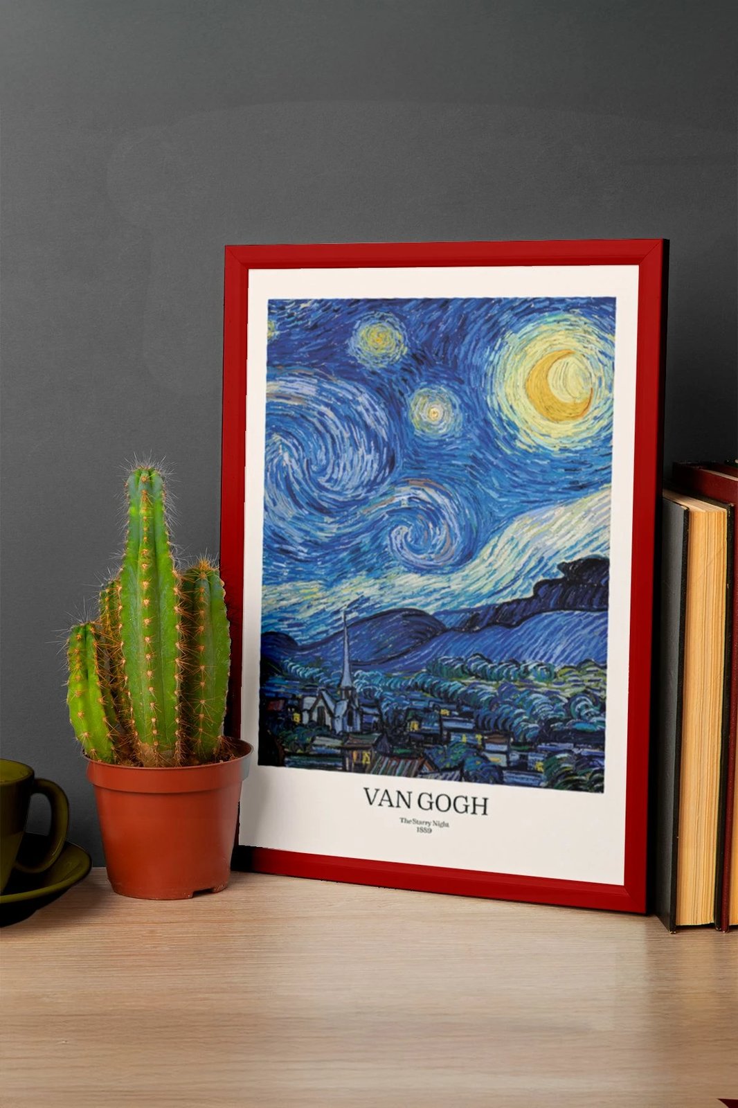 Pikturë dekorative me kornizë, MDF, Wallity, Artrnkdata66, e kuqe