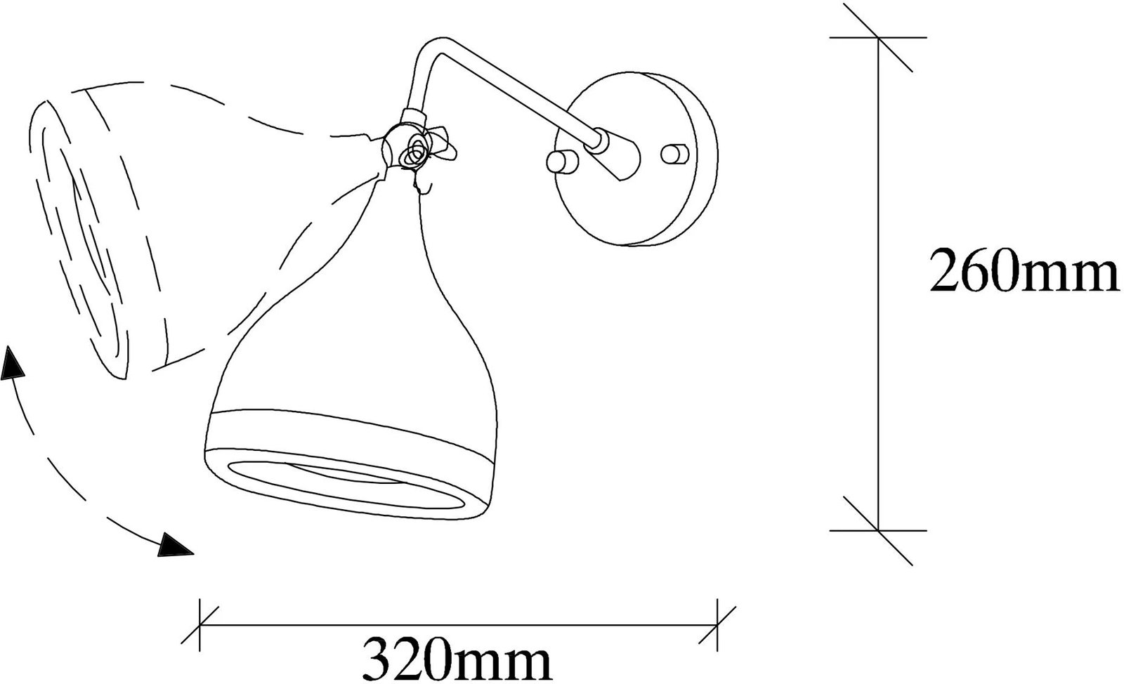 Llambë muri moderne, Opviq Yıldo - 7031, ngjyrë e zezë dhe bakri