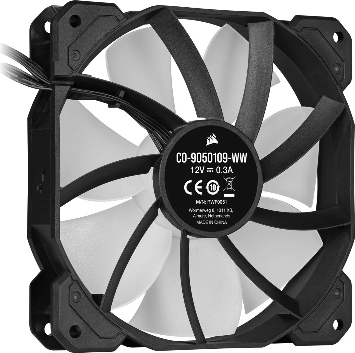 Ventilator Corsair SP120 RGB ELITE, 12 cm, 550 RPM, 1500 RPM, i zi Ventilator Corsair SP120 RGB ELITE, 12 cm, 550 RPM, 1500 RPM, i zi