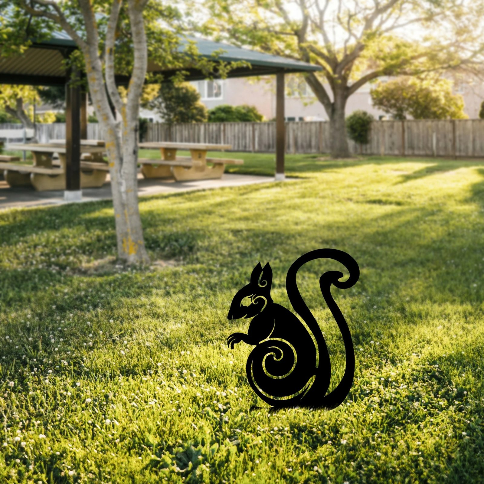 Objekt dekorativ për kopsht, Aberto Design, ketër, ngjyrë e zezë, 44x23cm