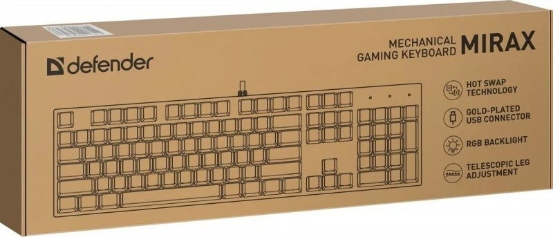 Tastierë mekanike Defender MIRAX GK-352, RGB, me kabllo, e zezë