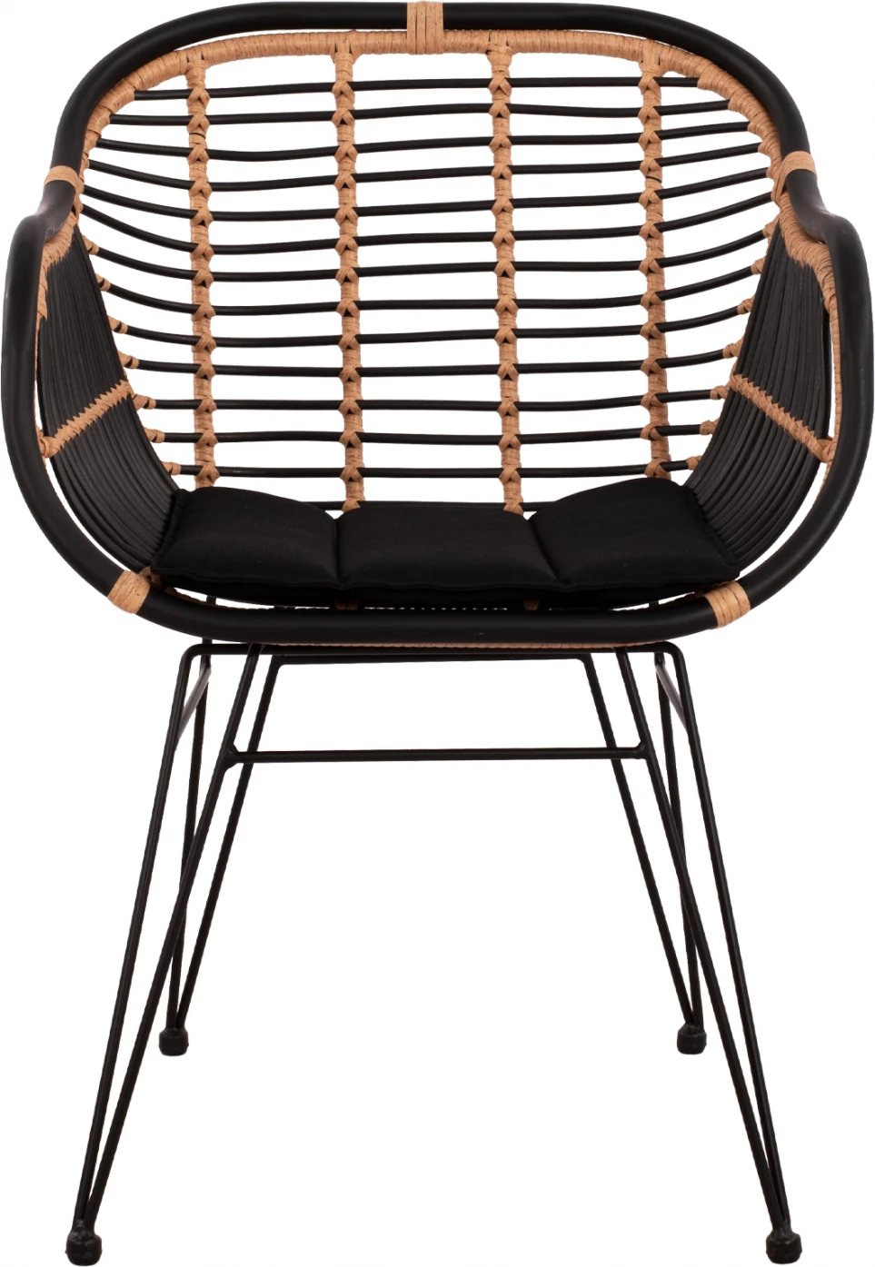 Karrige metalike Allegra me jastëkë FH5663 me thurje, ngjyrë bezhë dhe e zezë, 58x60x82cm