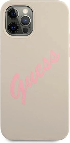 Mbështjellës Guess GUHCP12MLSVSGP për iPhone 12/12 Pro 6.1", silikon, hirtë/rozë Mbështjellës Guess GUHCP12MLSVSGP për iPhone 12/12 Pro 6.1", silikon, hirtë/rozë