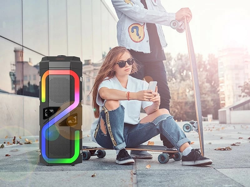 Altoparlant Bluetooth TWS, Tracer Natrix TRAGLO47193, 16W, Bluetooth 5.0, FM, RGB LED, i zi