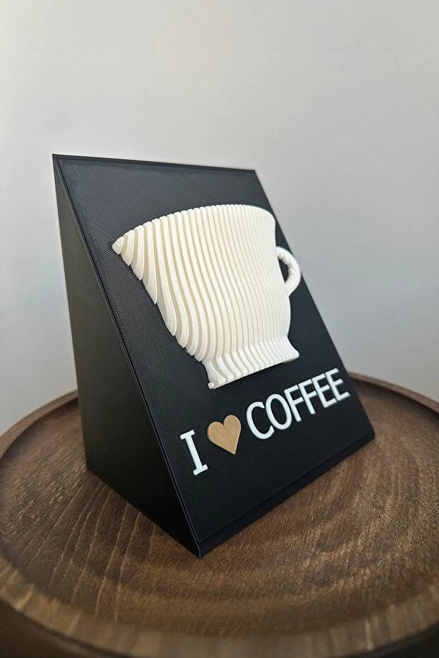 Objekt dekorativ Evila Originals, Coffee Corner, ngjyrë e zezë dhe e bardhë