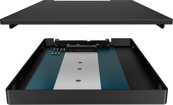 Kasë SSD ICY BOX IB-M2S253, M.2 në 2.5'', SATA, 6 Gbit/s, e zezë
