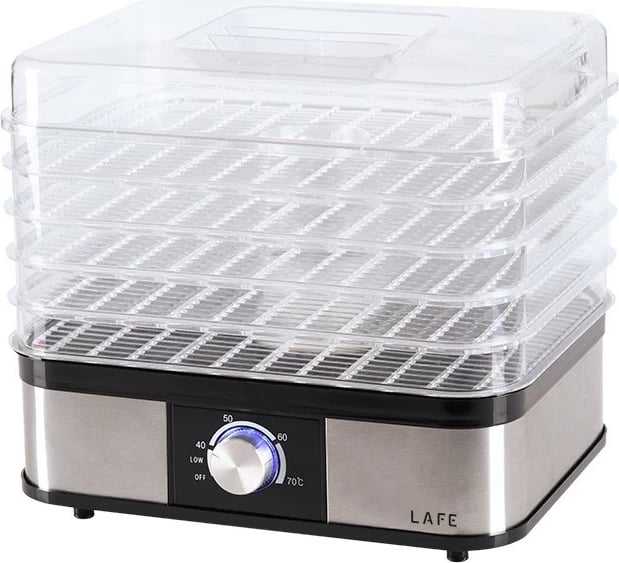 Tharëse ushqimi Lafe NutriDry, 5 tepsi, plastikë, argjendtë