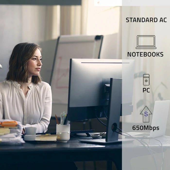 Adapter Wi-Fi mini USB Qoltec 50664, 650Mbps, AC Standard, i zi