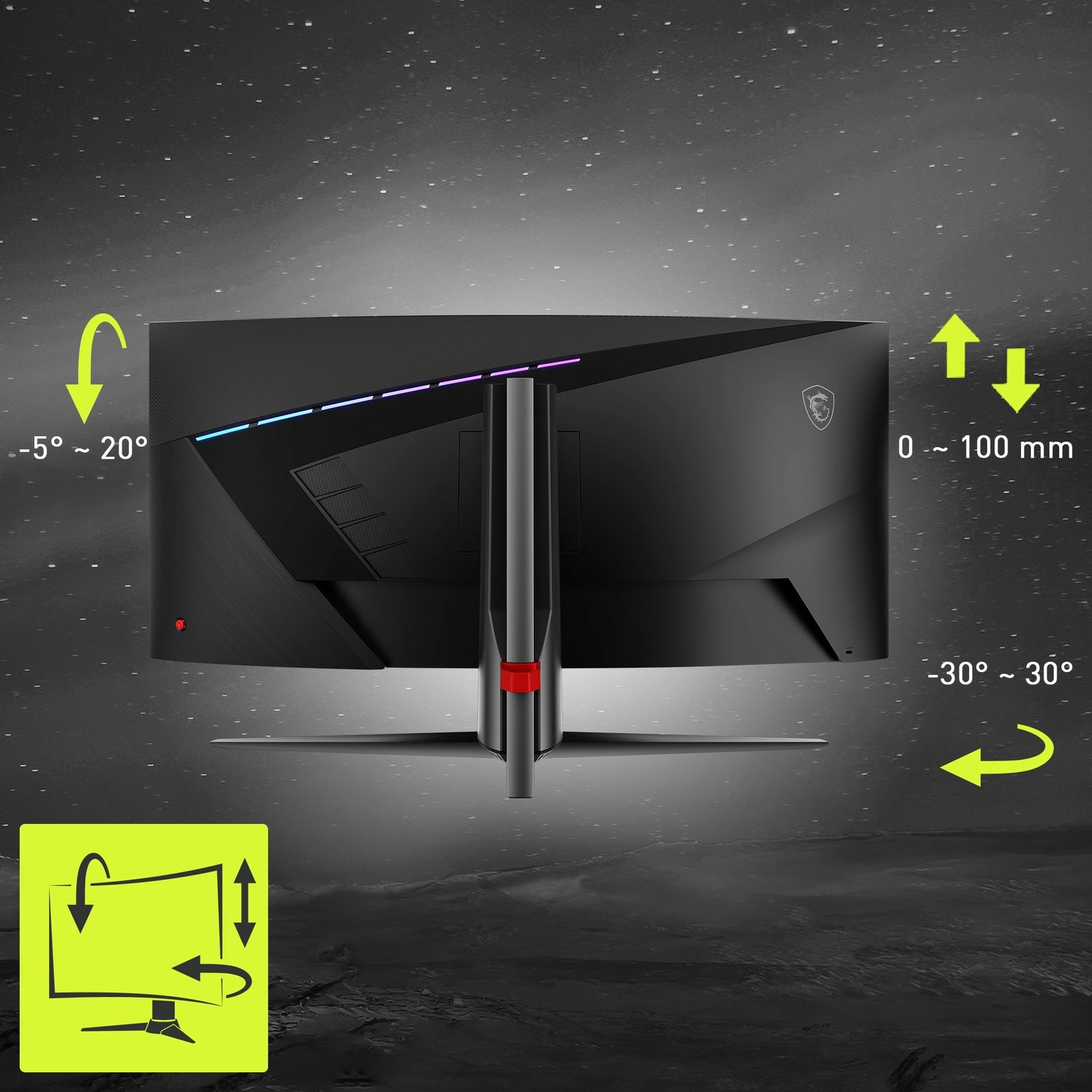 Monitor MSI MAG 345CQRDE 34 inç, UWQHD, 180Hz, i lakuar, i zi