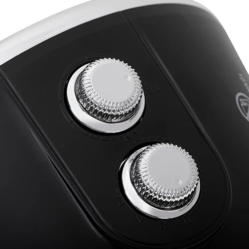 Ngrohës qeramik me ventilator, Adler, AD 7742, 1500W (2 nivele) me termostat, zi & argjendtë