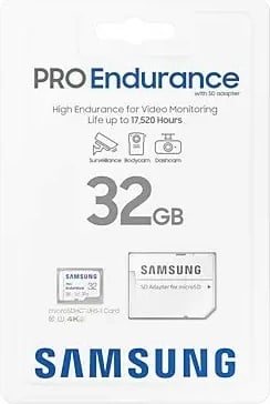 Kartelë memorie microSD Samsung Pro Endurance MB-MJ32KA/EU 32GB me adapter, Bardhë