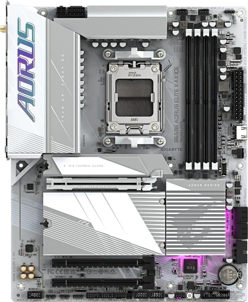 Pllakë amë Gigabyte B650E AORUS ELITE X AX ICE, Socket AM5, ATX, Bardhë