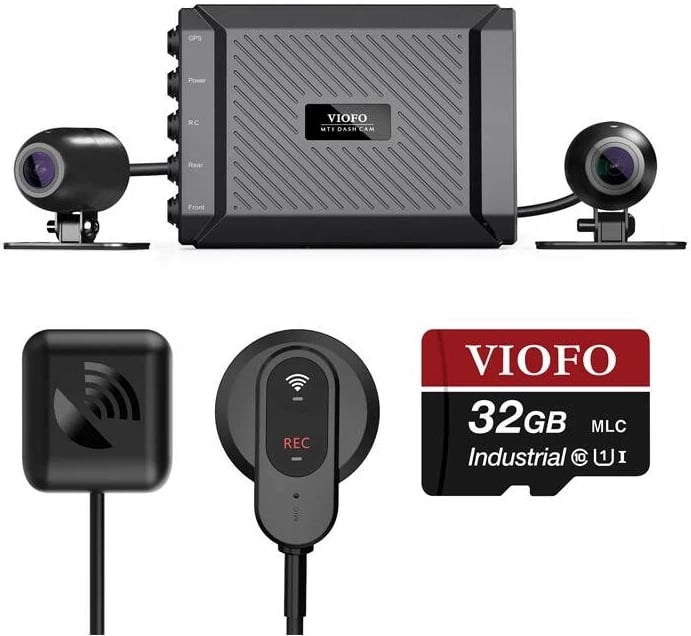 Kamerë motoçiklete Viofo MT1, 1080p, WiFi, GPS, 32GB, dy kanale, e zezë