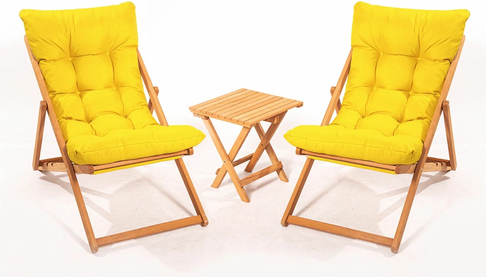 Set tavoline me karrige për kopsht (3 pjesë), Hanah Home, My005, e verdhë