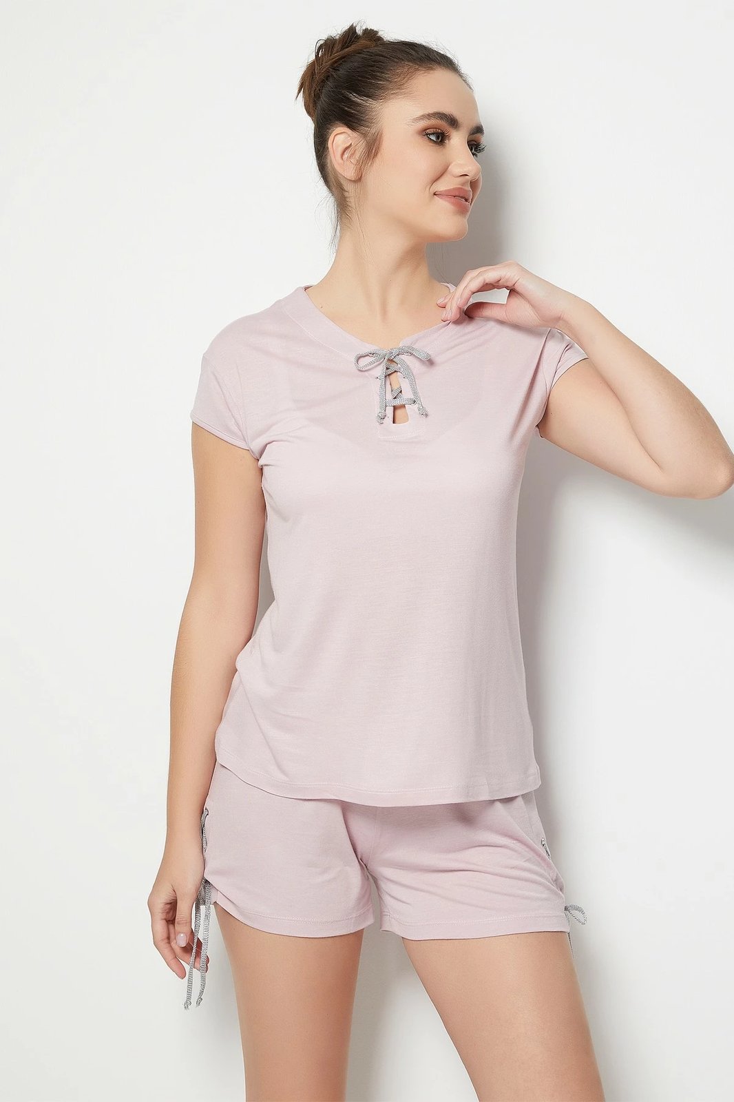 Set pizhamash për gra, Jumeon, 002-000502, ngjyrë rozë