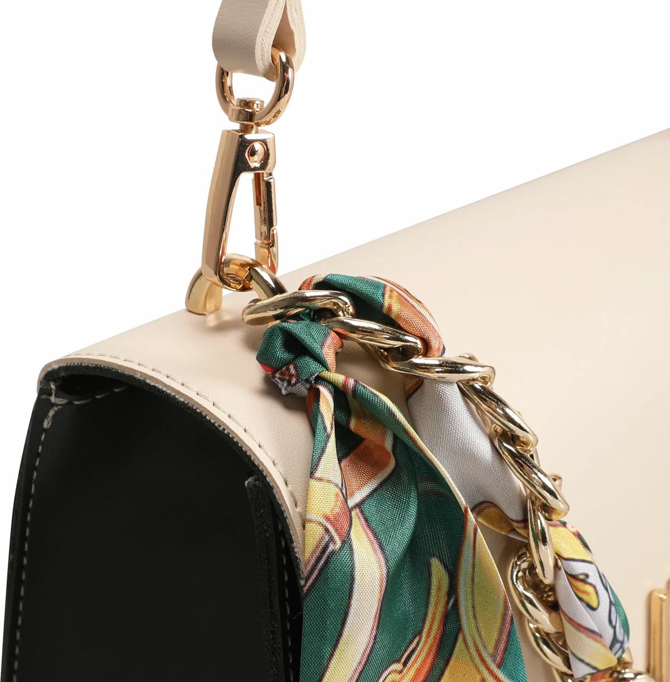 Çantë crossbody Lucky Bees, krem dhe e gjelbër e errët, 918