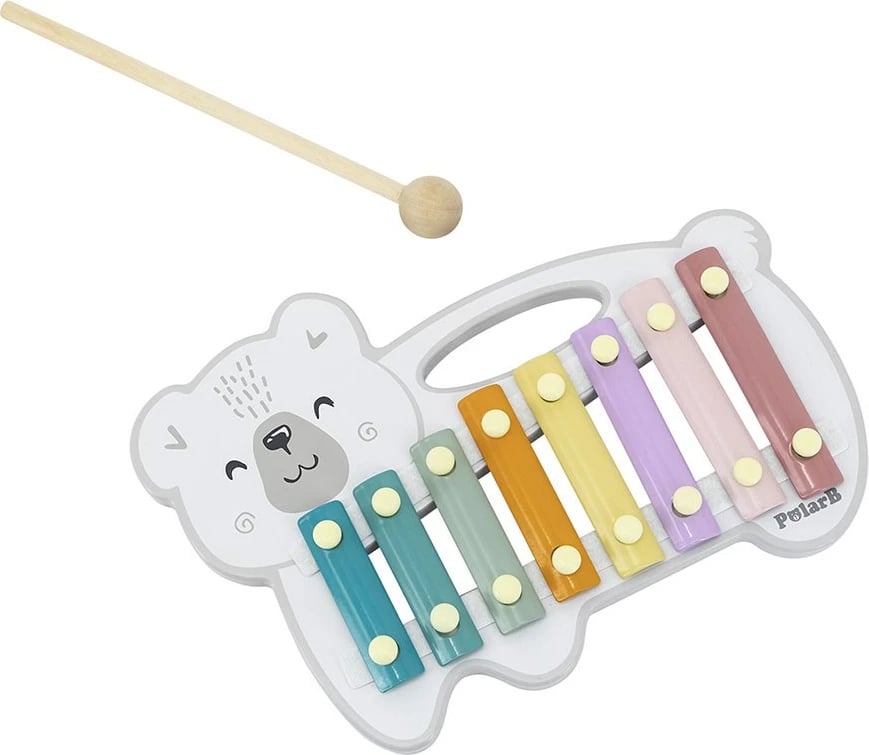 Ksilofon druri, Viga, Polar Bear, me pllaka metalike, 18m+, shumëngjyrësh